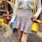 Ruffled Floral A-line Miniskirt