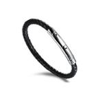Simple Personality Geometric Woven Leather Bracelet Silver - One Size