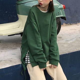 Side-slit Plain Pullover