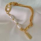 Freshwater Pearl Alloy Bracelet 18k Gold - Pearl - White - One Size