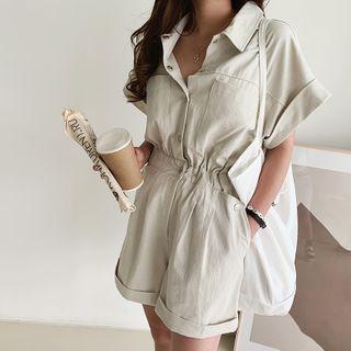 Pigment Cotton Shirtwaist Playsuit