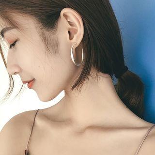 Matte Alloy Twisted Open Hoop Earring
