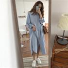 Drop-shoulder Maxi Shirtdress