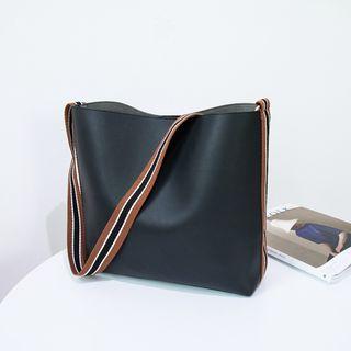 Faux-leather Paneled Shoulder Bag
