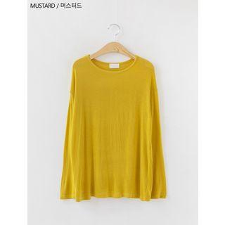 Colored Drop-shoulder Textured T-shirt