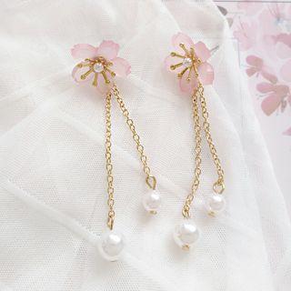 Cherry Blossom Drop / Clip-on Earring