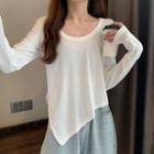 Round-neck Asymmetric Long-sleeve Top