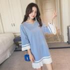 Split-neck Bell-sleeve Dress
