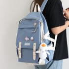 Contrast Trim Backpack / Brooch / Bag Charm / Set