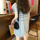 Letter Print Ripped Loose Tank Top