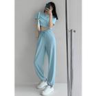 Waffle Loose-fit Drawstring Sweatpants In 7 Colors
