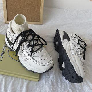 Chunky Lace Up Mesh Sandals