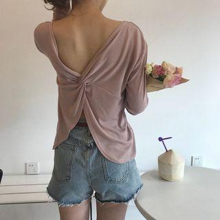 Plain Knot Long-sleeve Top