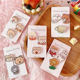 Set Of 3 : Cartoon Plastic Brooch