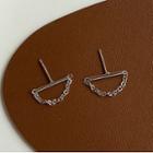 Alloy Bar & Chain Earring 1 Pair - Stud Earrings - Silver - One Size