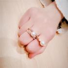 Set Of 2: Faux Pearl Ring