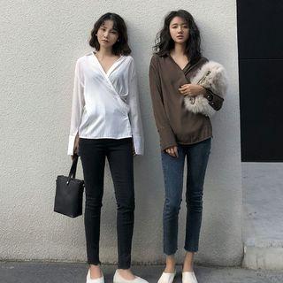 Long-sleeve Side Buttoned Top