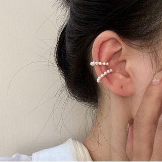 Faux Pearl Cuff Earring 1 Pair - Faux Pearl Cuff Earring - Gold - One Size