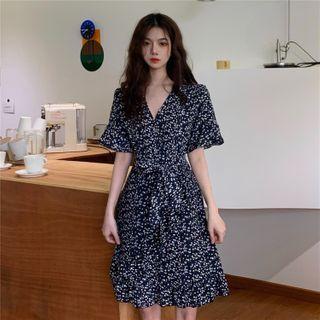 Floral Lace Up Dress