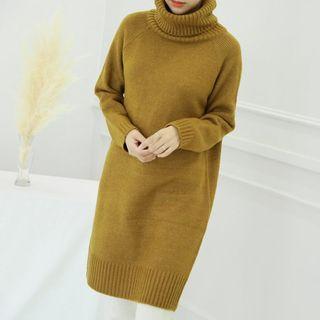 High-neck Sweater Dress