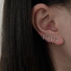 Heart Alloy Cuff Earring 1 Pair - Clip On Earrings - Silver - One Size
