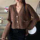 Cropped Cardigan Coffee - One Size