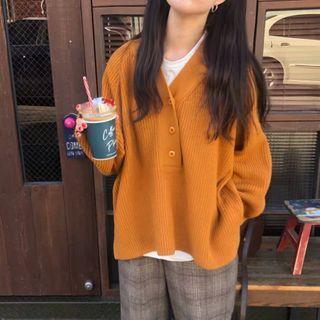 Henley Rib Knit Sweater