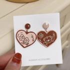 Bear Flower Heart Dangle Earring