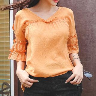 Tie-back Frill-trim Top