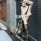 Camo Print Wide Leg Cargo Pants / Cropped T-shirt