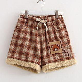 Bear Patch Plaid Shorts