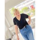 Plunge-neck Drawstring-side Wrap Top