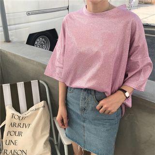 Glitter Elbow Sleeve T-shirt