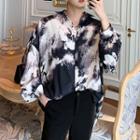 Oversized Print Shirt Floral - One Size