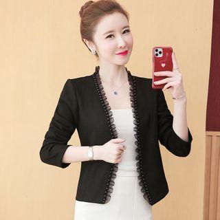 Frill Trim Open-front Jacket