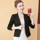 Frill Trim Open-front Jacket