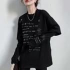 Mock Two-piece Long-sleeve Planet Print T-shirt