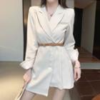 Long-sleeve Blazer Dress With Belt