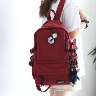 Side Buckled Plain Backpack