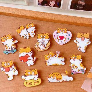 Tiger Acrylic Brooch (various Designs)