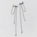 Non-matching Rhinestone Chained Fringed Earring