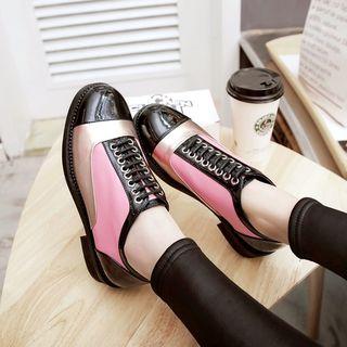 Color Block Lace-up Shoes