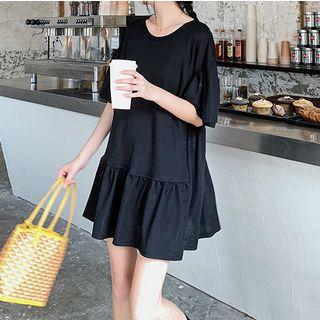 Round-neck Ruffle Dress