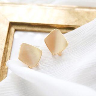 Frosted Alloy Irregular Square Earring As Shown In Figure - One Size