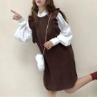 Puff-sleeve Shirt / Knit Jumper Dress