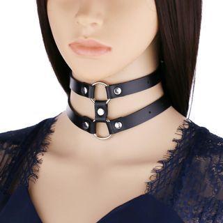 Layered Faux Leather Choker