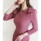 Frilled-detail Pintuck-trim Dress