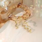 Rhinestone Spiral Drop Earring 1 Pair - Gold - One Size