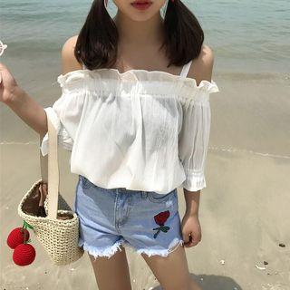 Cold Shoulder 3/4-sleeve Blouse