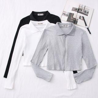 Zipper Crop Polo Top